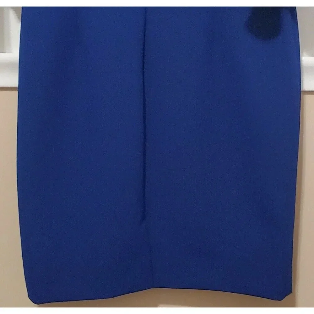 Teri Jon Royal Blue Stretch Cold Shoulder Dress - Picture 8 of 9